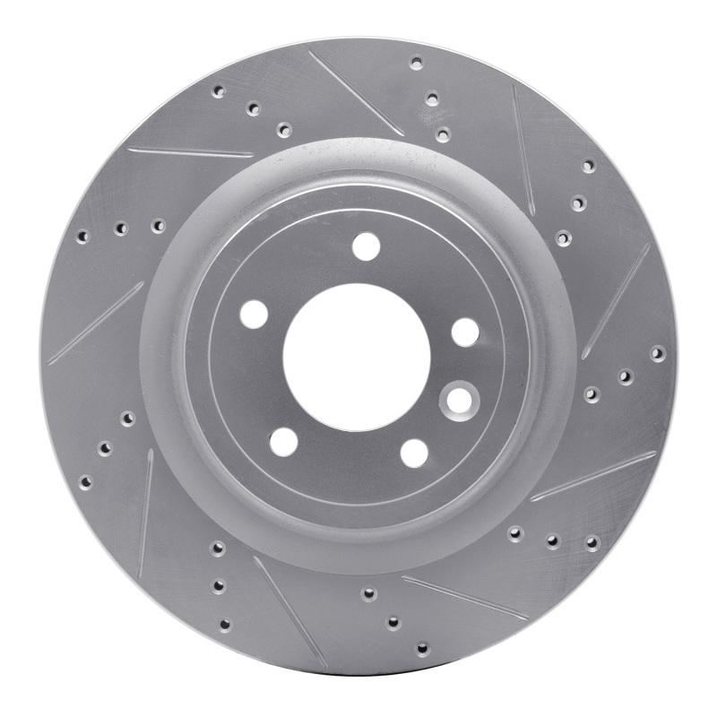 Land Rover Range Rover Brake Rotor (1) - Rear Right - R1 Concepts - Drilled & Slotted - Silver - `14-`24